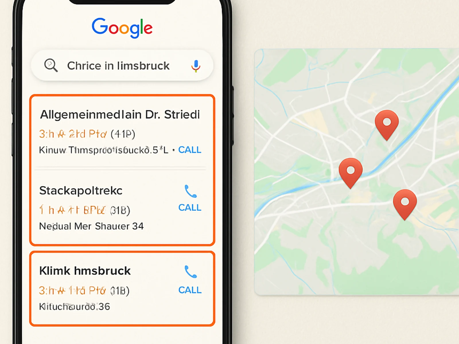 Physiotherapy clinic network: local SEO for four Innsbruck locations